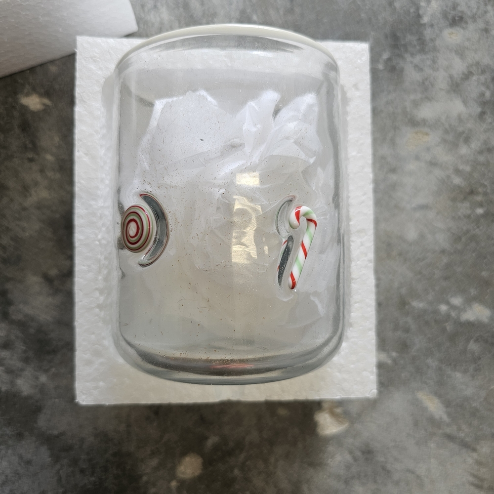 Anthropologie Candy Glass Christmas Cup